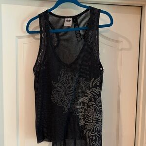 Harley-Davidson Black Floral Tank Top